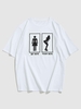 ZAFUL T-shirt Graphique à Imprimé Amusant Dessin Animé Xl Blanc