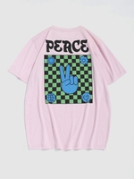 ZAFUL T-shirt Graphique à Imprimé Geste de Main Streetwear Xxl Rose clair