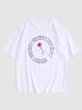 ZAFUL T-shirt Graphique à Imprimé Rose Lettre M Blanc