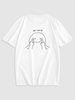 ZAFUL T-shirt Graphique à Imprimé Visage Malicieux M Blanc