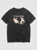 ZAFUL T-shirt Graphique Ange Slogan à Manches Courtes Streetwear Xxl Noir