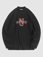 ZAFUL T-shirt Graphique New York à Col Montant Xl Noir