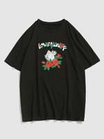 ZAFUL T-shirt Graphique Rose Monnaie L Noir