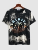 ZAFUL T-shirt Graphique Teinté à Imprimé Lettre Streetwear Xxl Noir