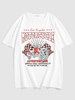 ZAFUL T-shirt Graphique Vintage Aventure de Vie de Moto M Blanc