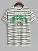 ZAFUL T-shirt Lettre BROOKLYN NEW YORK à Manches Courtes L Vert profond