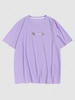ZAFUL T-shirt Lettre Champignon Brodé à Manches Courtes S Violet clair