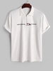 ZAFUL T-shirt Montagne Lettre Brodée Manches Courtes à Col Polo M Blanc