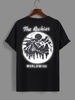 ZAFUL T-shirt Motif de Montagne Lumineux M Noir