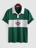 ZAFUL T-shirt Polo Lettre Graphique en Blocs de Couleurs à Manches Courtes Xl Vert profond