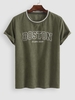 ZAFUL T-shirt Pull-over Lettre Brodée BOSTON ATLANTIC COAST en Velours Côtelé Style Blokecore M Vert profond