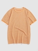 ZAFUL T-shirt Ras du Cou en Tricot à Ourlet Contrasté S Orange clair