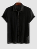 ZAFUL T-shirt Sexy Ajouré en Maille Transparente à Manches Courtes M Noir
