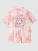 ZAFUL T-shirt Teinté à Imprimé Fleur et Soleil Streetwear Xl Rose clair