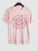 ZAFUL T-shirt Teinté à Imprimé Fleur et Soleil Streetwear Xxl Rose léger