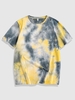 ZAFUL T-shirt Teinté à Imprimé Fleur Rose Brodée Xxl Jaune