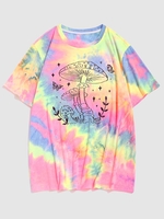 ZAFUL T-shirt Teinté à Imprimé Papillon Champignon Streetwear Esthétique Y2K S