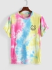 ZAFUL T-shirt Teinté à Imprimé Visage Dessin Animé S