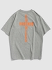 ZAFUL T-shirt Tressé à Message Graphique Xl Gris clair