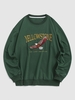 ZAFUL T-shirt Vintage à Aigle Graphique et Lettre Broderie à Cou Rond du Streetwear Xxl Vert profond