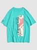 ZAFUL T-shirt Vintage à Imprimé Lettre D