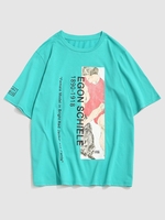 ZAFUL T-shirt Vintage à Imprimé Lettre D