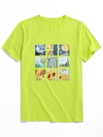 ZAFUL T-shirt Vintage à Imprimé Peinture Graphique 2xl Vert