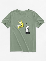 ZAFUL T-shirt de Base Banane Dessin Animé 2xl Vert clair
