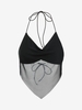 ZAFUL Top Superposé en Maille à Col Halter L Noir