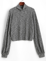 ZAFUL Tricot Chiné à Col Haut S Gris