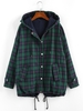 ZAFUL Veste à Capuche à Carreaux à Doublure en Laine à Cordon Xl