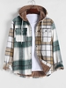 ZAFUL Veste à Capuche à Carreaux Motif avec Double Poche Design Doublure en Laine Xl Multi a