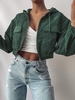 ZAFUL Veste à Capuche à Goutte Epaule avec Poche en Velours Côtelé M Vert profond