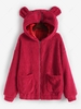 ZAFUL Veste à Capuche en Fausse Laine avec Poche Xl Rouge