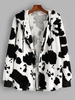 ZAFUL Veste à Capuche Fourrée Motif de Vache 2xl Blanc