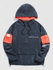 ZAFUL Veste à Capuche Pull-over avec Fermeture à Glissière et Lettres L Bleu profond