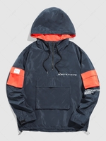 ZAFUL Veste à Capuche Pull-over avec Fermeture à Glissière et Lettres S Bleu profond