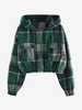 ZAFUL Veste à Capuche Zippée à Carreaux avec Poche à Rabat en Flanelle Xl Vert profond