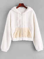 ZAFUL Veste à Capuche Zippée avec Poche M Blanc