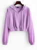 ZAFUL Veste à Capuche Zippée en Velours L Pourpre