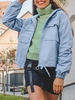 ZAFUL Veste à Capuche Cargo Coupe Vent Zippée M Bleu clair