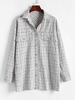 ZAFUL Veste à Carreaux à Ourlet Brut en Tweed S Blanc