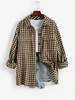 ZAFUL Veste à Carreaux avec Poche en Avant S Bronze