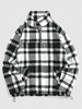 ZAFUL Veste à Carreaux Imprimée à Quart Zip en Laine Mélangée Xl Noir