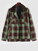 ZAFUL Veste à Carreaux Vintage Imprimée en Laine Mélangée à Col Borg Xl Café profond
