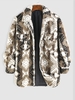 ZAFUL Veste à Imprimé Ethnique en Fausse Laine en Velours D