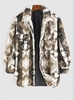 ZAFUL Veste à Imprimé Ethnique en Fausse Laine en Velours D