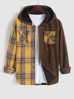 ZAFUL Veste Bicolore à Carreaux en Daim Xl Jaune