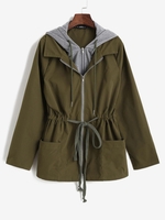 ZAFUL Veste Cargo à Capuche à Cordon S Vert profond