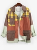 ZAFUL Veste Chemise Jointve Panneau en Blocs de Couleurs à Carreaux avec Poche 2xl